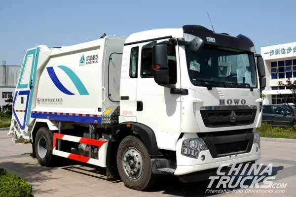 CNHTC Compression Type Garbage Trucks Delivered to Qingdao for Operation