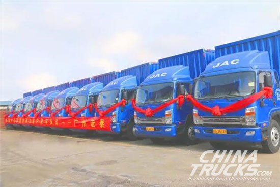 JAC Delivered 50 Shuailing Trucks to Guangdong Logistic