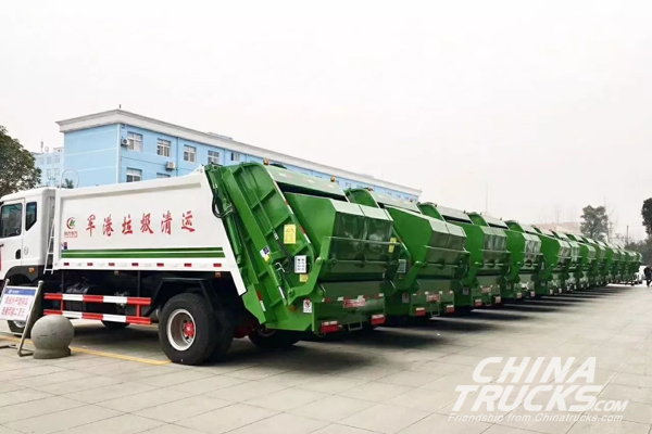 Dongfeng Light Trucks Delivered to Promote a Military Port Construction  