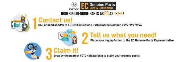 Foton EC Genuine Parts Progam Makes Finding Parts Easier in Philippine