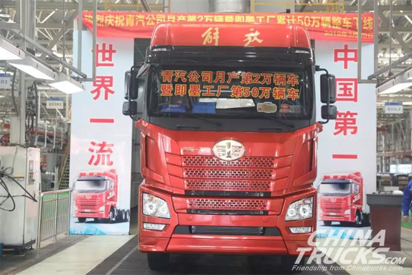 Jiefang Qingdao Vehicle Monthly Production Volume Reached 20,000 Units in March