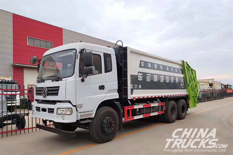 Dongfeng Double Rear Axles 16 Cubic Compress Garbage Truck+DCEC Power