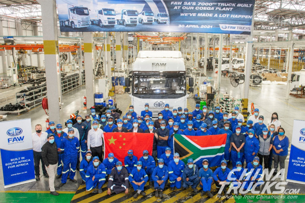 FAW South Africa's 7000TH Truck Built at Coega Plant