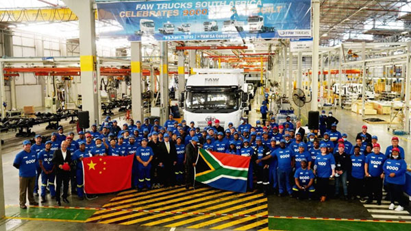 The 9000th FAW Jiefang Truck Rolled off Production Line in South Africa