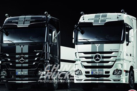 Benz Actros white and black limited edition trucks