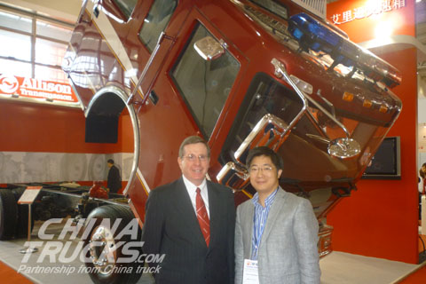 Yongqiang Wu, the chief editor of www.chinatrucks.com and the CEO of Allison, Michael.