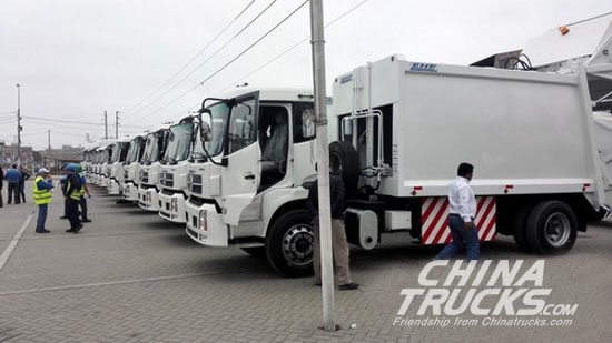 16 Dongfeng Trucks with Yuchai Engine Exported to Peru