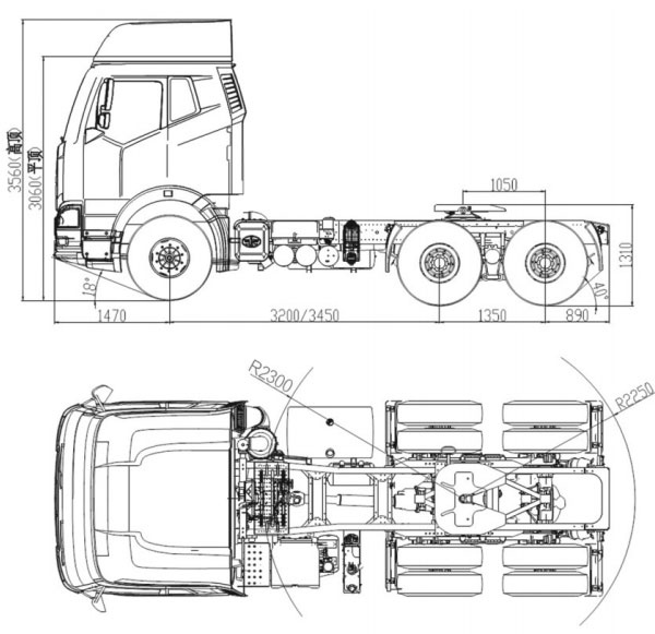 J6P Series-Model CA4250 (11 Liter) 6×4 Tractor